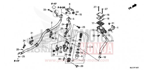 REAR BRAKE MASTER CYLINDER (CBR650FA) CBR650FAJ de 2018